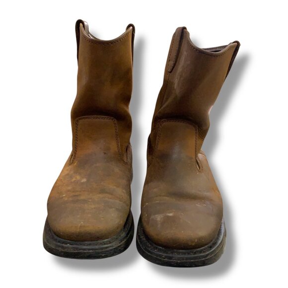 Wolverine Mens Brown Leather Work Boots Size 12 Durable Boot Sturdy Rubber‎ Sole
